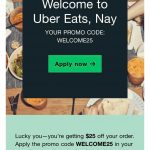 UberEats Promo Code of $25 (UberEats Promo Code 20% off)