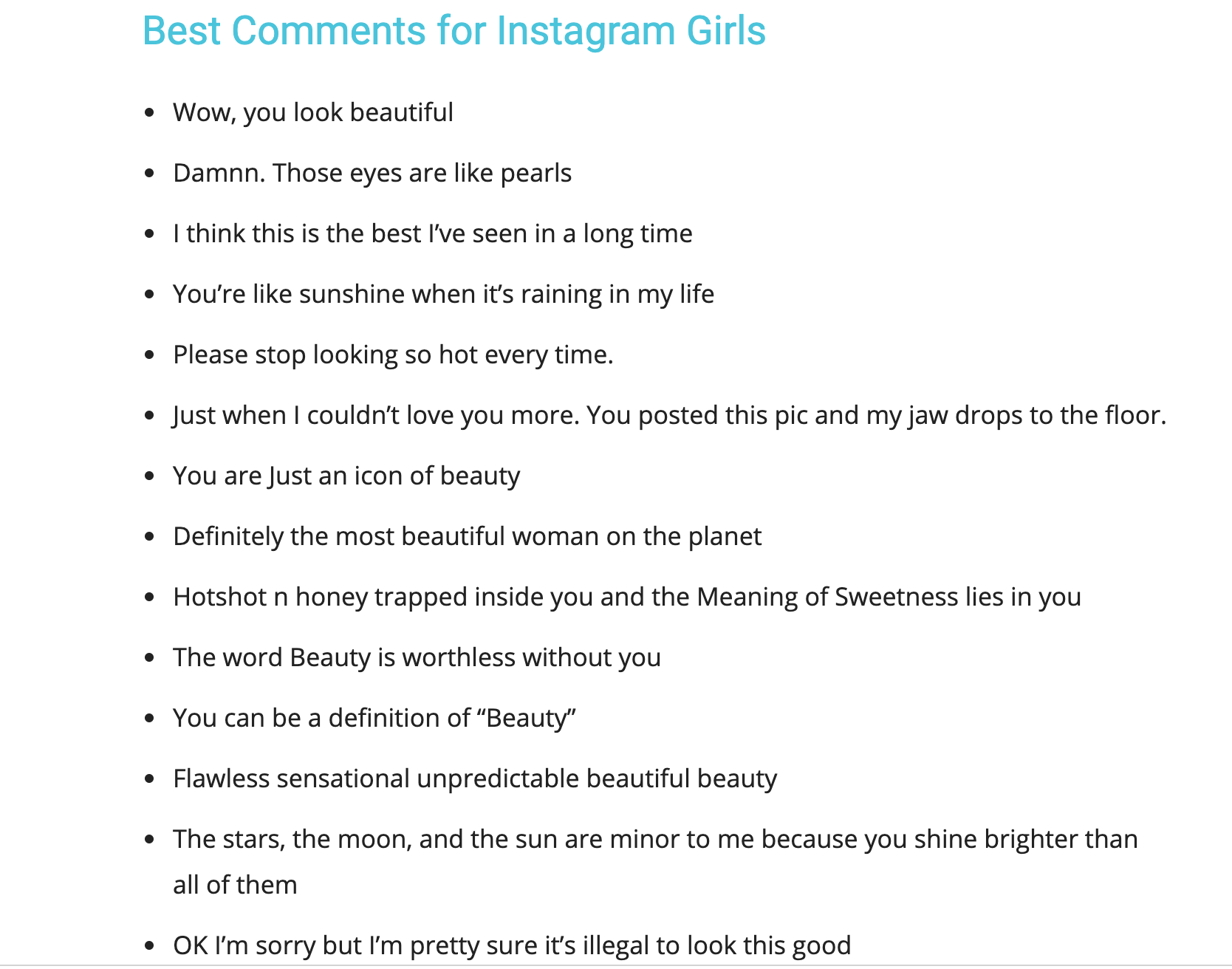 Best Comments for Girls Picture that Suits for Beautiful Girls in 2021